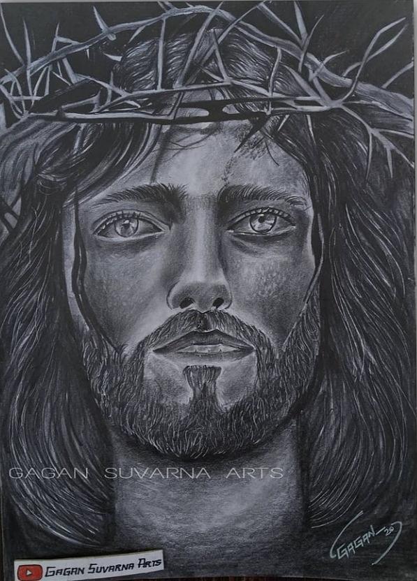 Jesus Christ Drawing by Gagan J Suvarna - Fine Art America