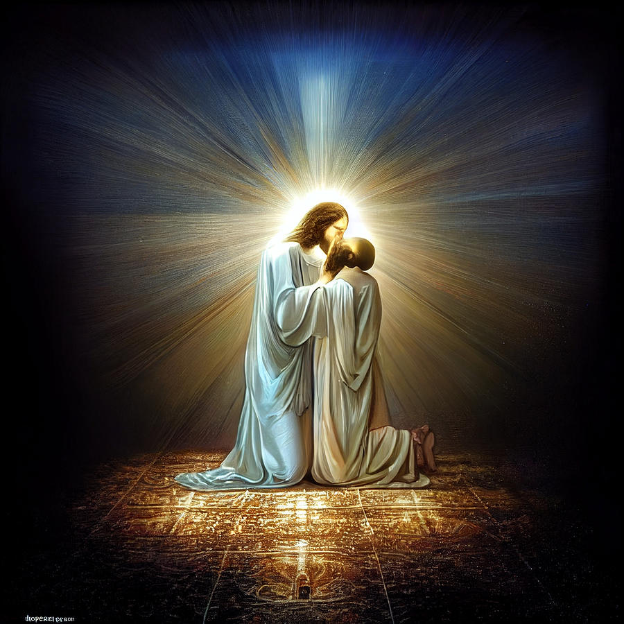 Jesus Christ In Pure White Radiating Rays Of Celestial Light And Glory ...