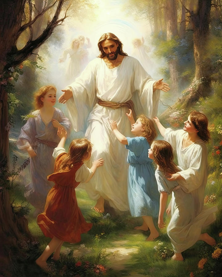 Jesus Christ Loves Children N3005 Beautiful Treasure Digital Art by ...