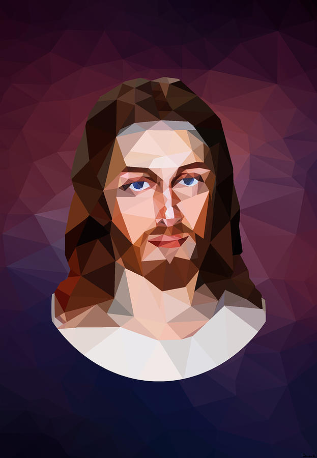 Jesus Christ Low Polygon Art Digital Art by Dener Queiroz - Pixels