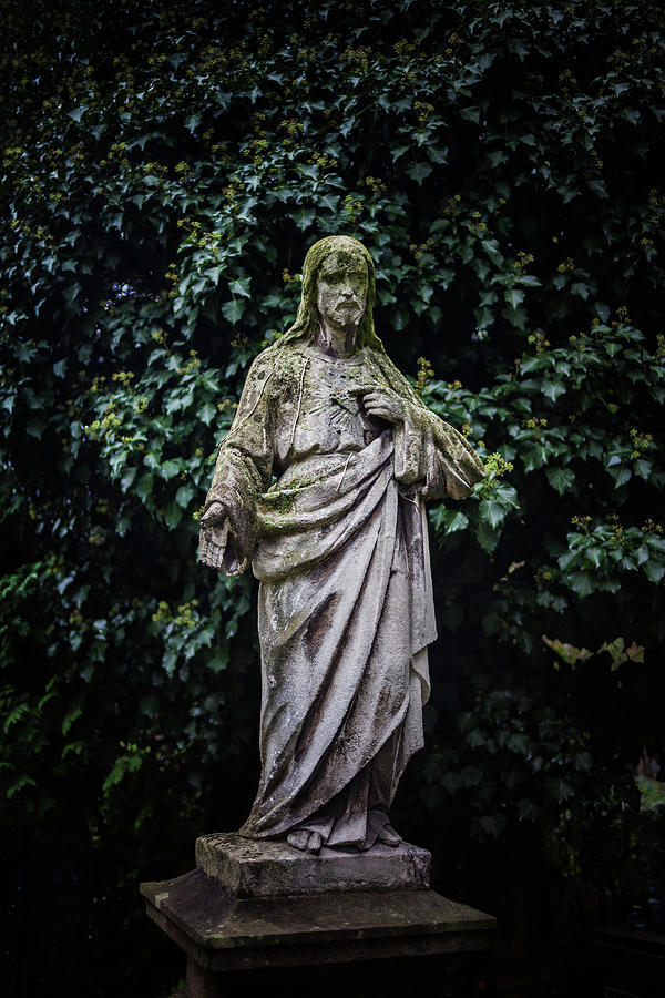 Jesus Christ Old Stone Cemetery Sculpture Photograph by Artur Bogacki
