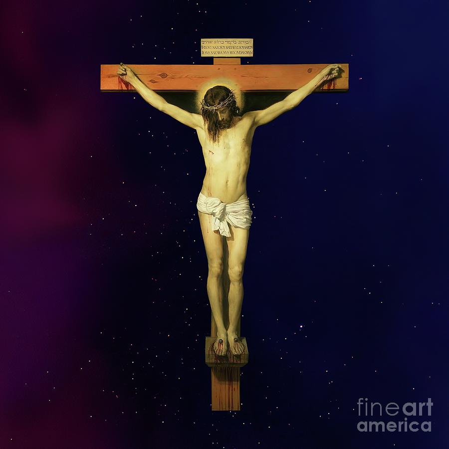 Jesus Christ Passion Crucifixion Crucifix Cross  Mixed Media by Diego Velazquez