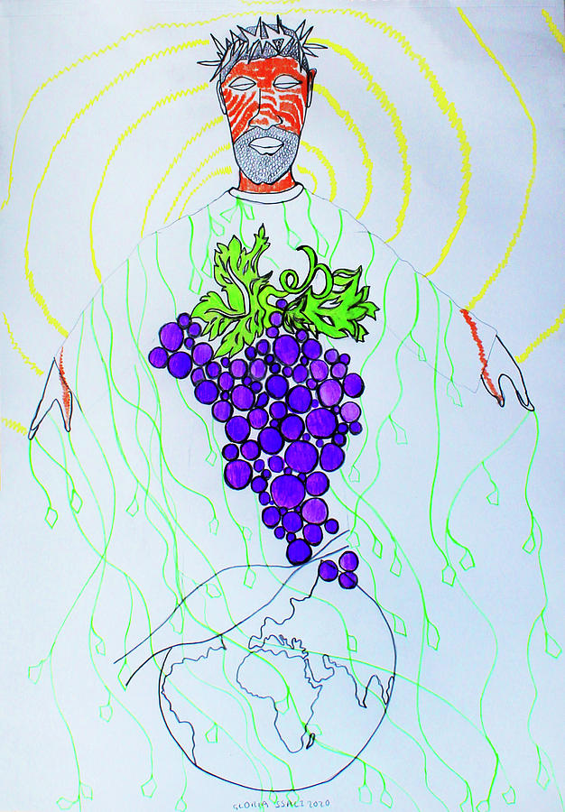 Jesus Christ The Vine Painting by Gloria Ssali