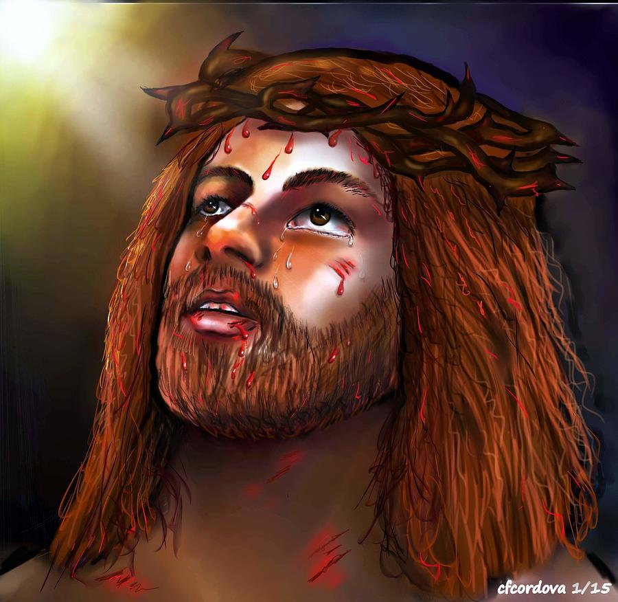 Jesus Communicating With HIS FATHER Digital Art by Carmen Cordova