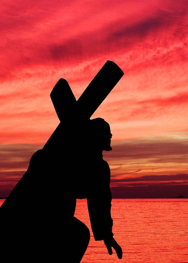 Jesus Cross in Red Photograph by Munir Alawi