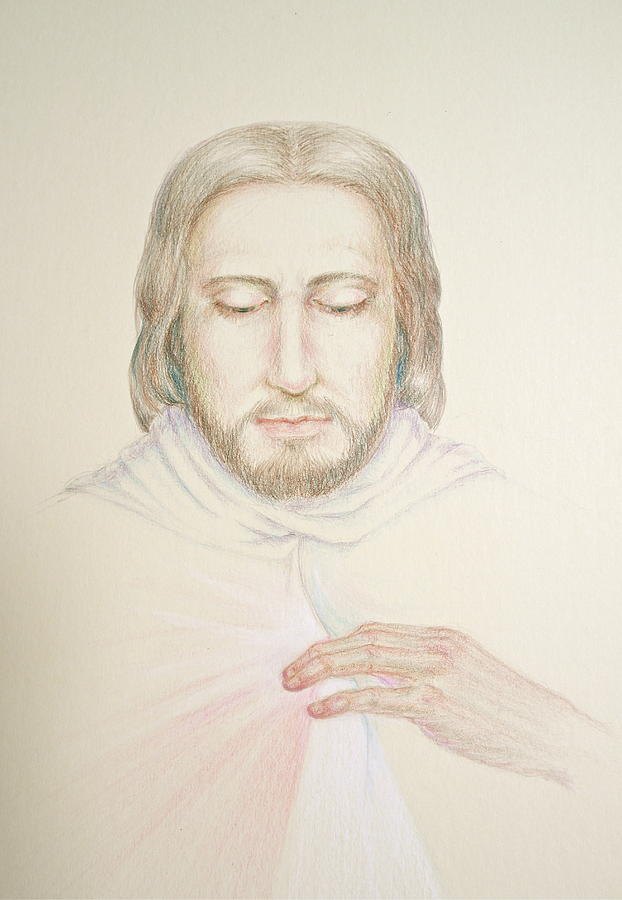 Jesus, Divine Mercy Drawing by Michele Myers