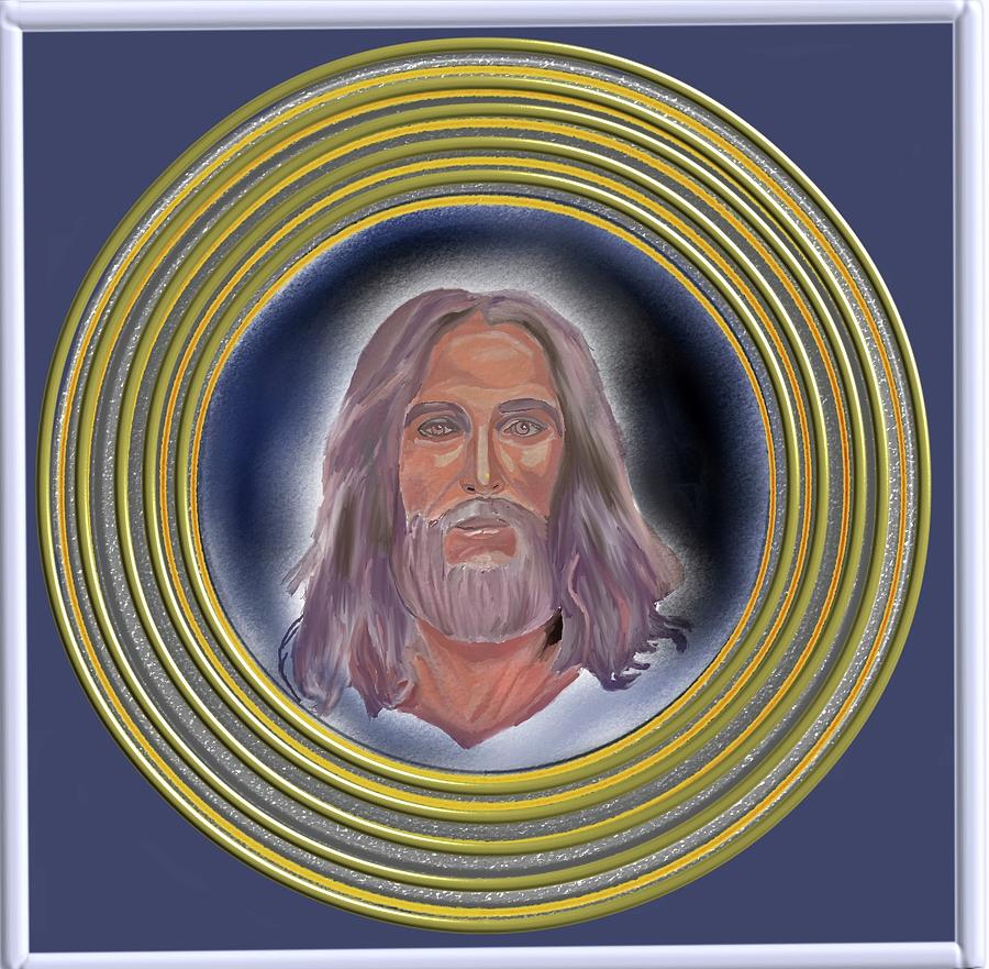Jesus Full Circle  Drawing by Steve Carpentier