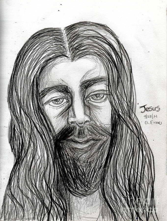 Easter Drawing - Jesus by Genevieve Esson