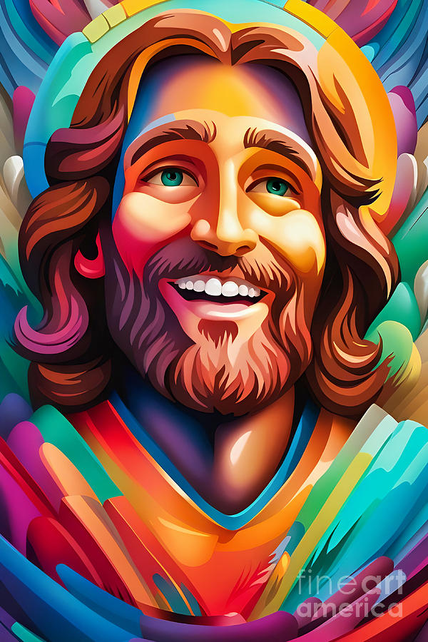 Jesus Happy Face X Painting by Munir Alawi - Fine Art America