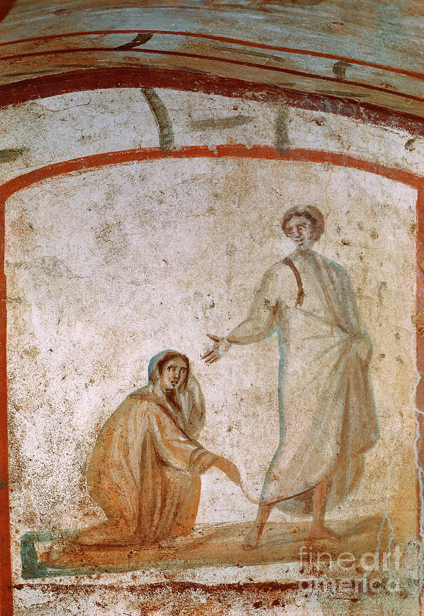 Jesus healing the bleeding woman by Anonymous Jesus healing the bleeding woman by Anonymous