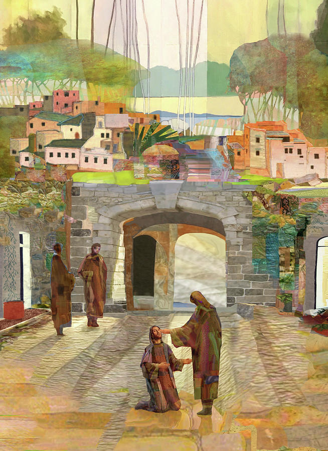 Easter Painting - Jesus Heals the Man Born Blind by Michael Torevell