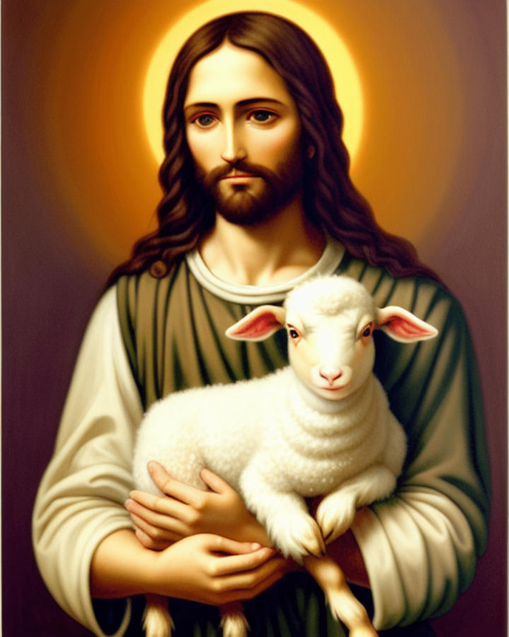 Jesus Holding Lamb Digital Art by Debbie White - Pixels