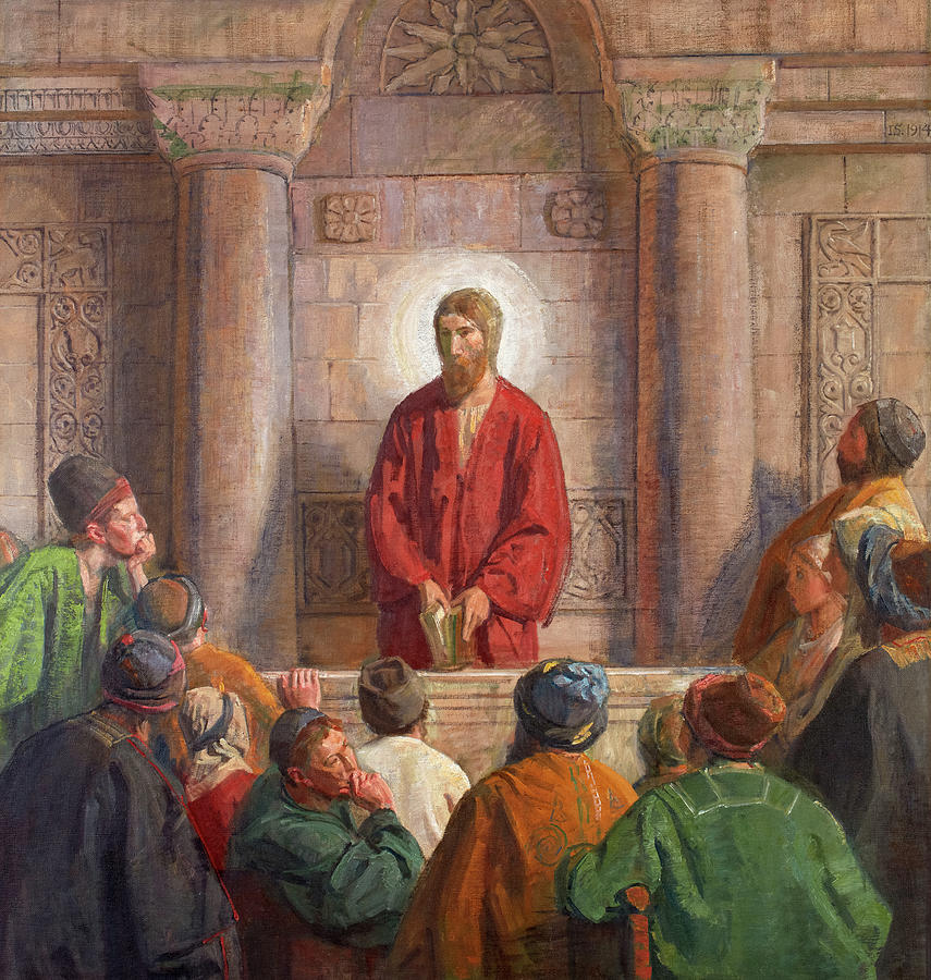 Jesus Christ Painting - Jesus in the Synagogue by Joakim Skovgaard