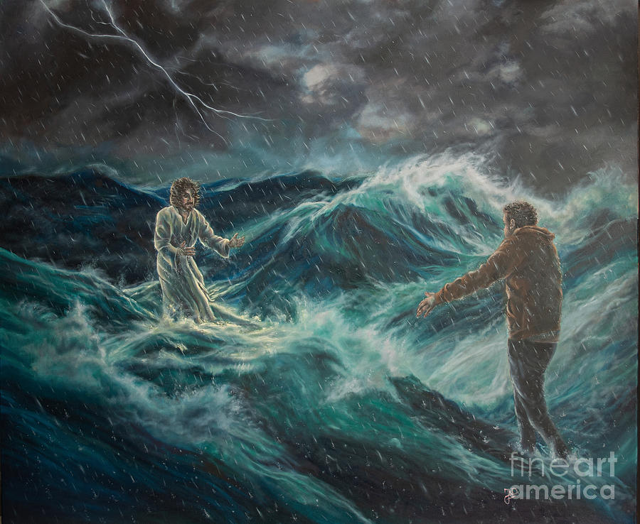 Jesus in your storm Painting by Judith Kayadoe - Fine Art America