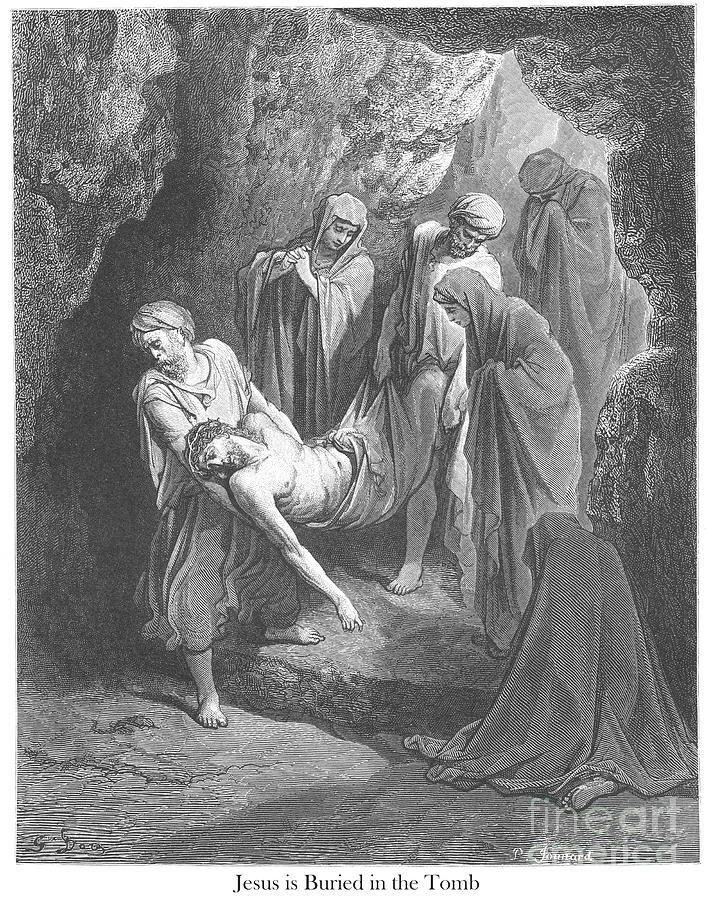 Jesus is Buried in the Tomb by Gustave Dore w1 Photograph by Historic illustrations
