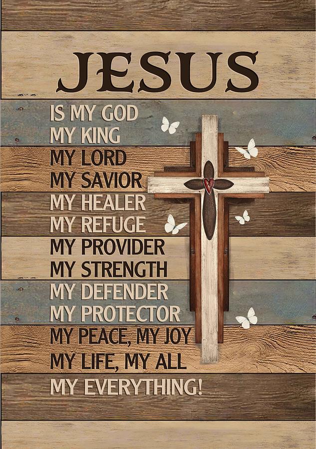 Jesus Is My God, My King, My Lord Canvas, Wooden Cross Canvas ...