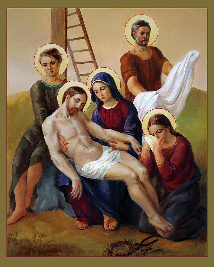 Jesus is taken down from the Cross Painting by Svitozar Nenyuk