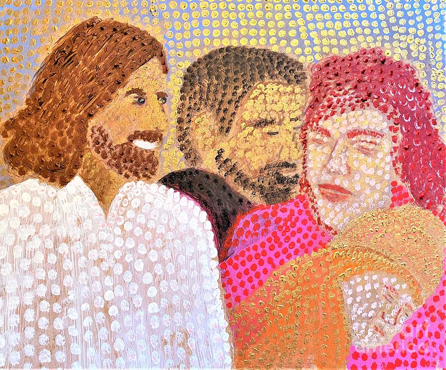 Jesus is the Christ the Holy Messiah Jeshua He is the Power of Prayer Pray to the Father in His Name Painting by Richard W Linford