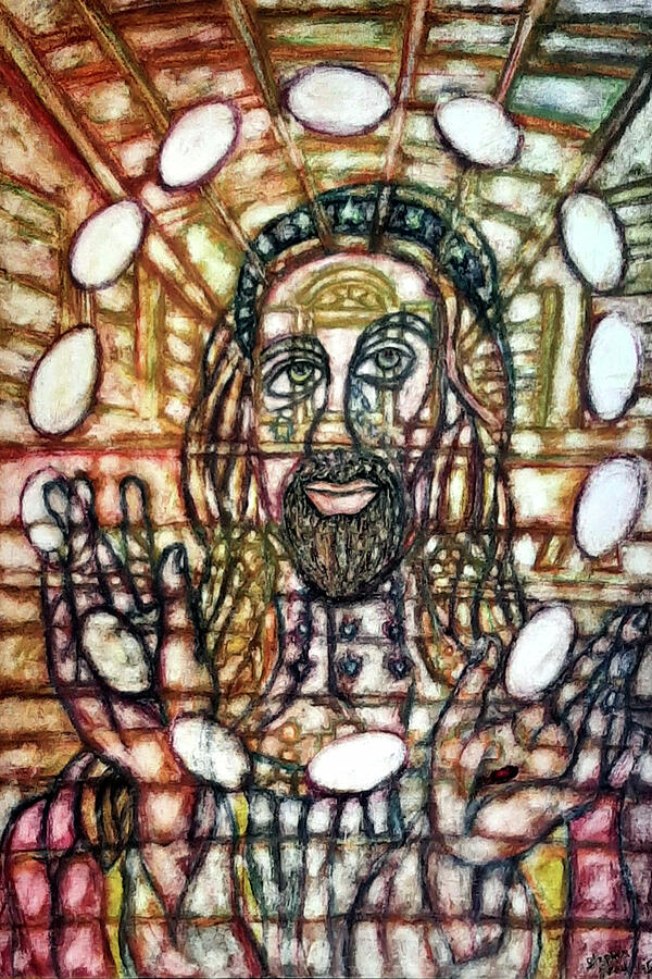 Evocative Painting - Jesus Laughing by Stephen Mead