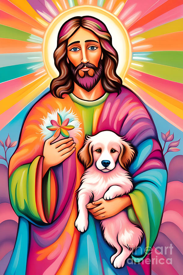 Jesus Loves Puppies IV Digital Art by Munir Alawi - Fine Art America