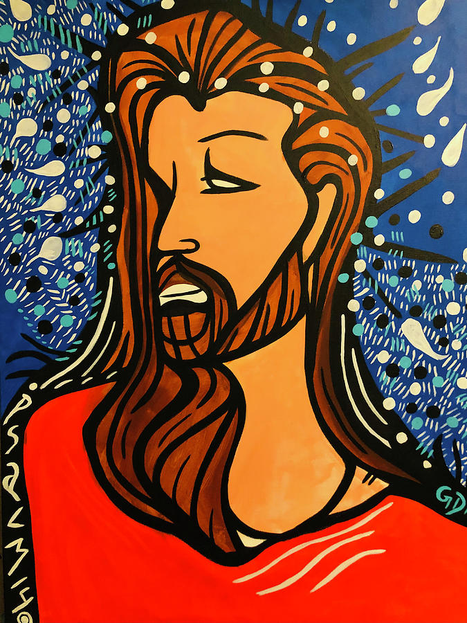 Jesus of 14th st Painting by Geoffrey Doig-Marx