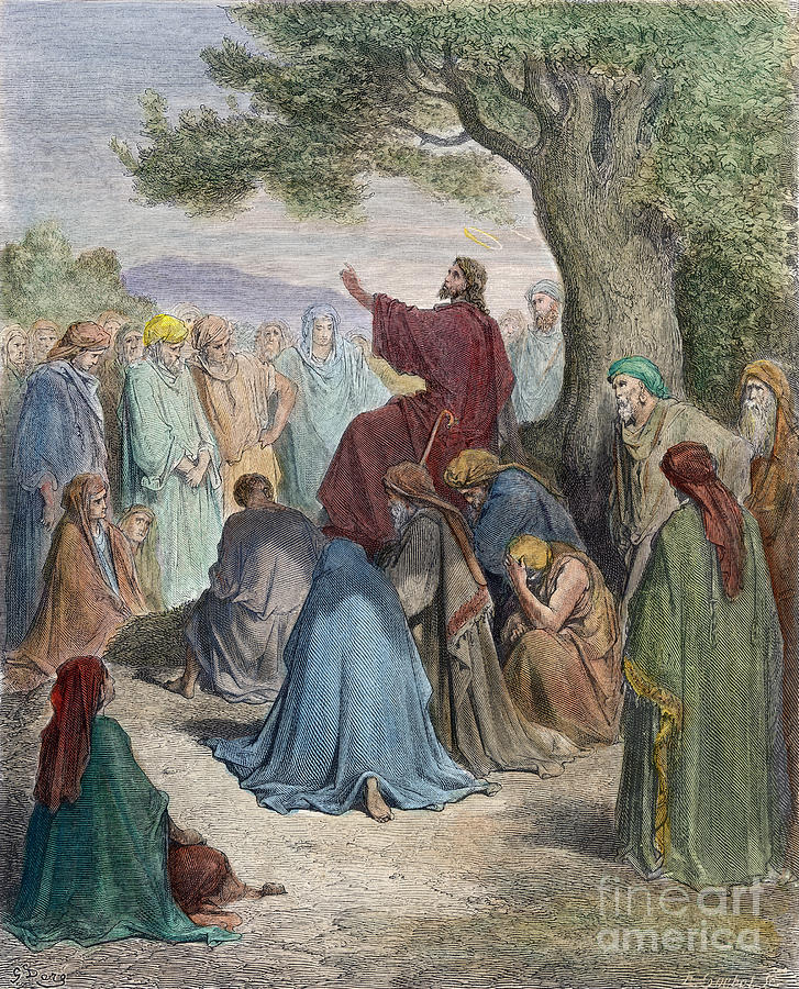 Jesus Preaching to the Multitude Photograph by Gustave Dore