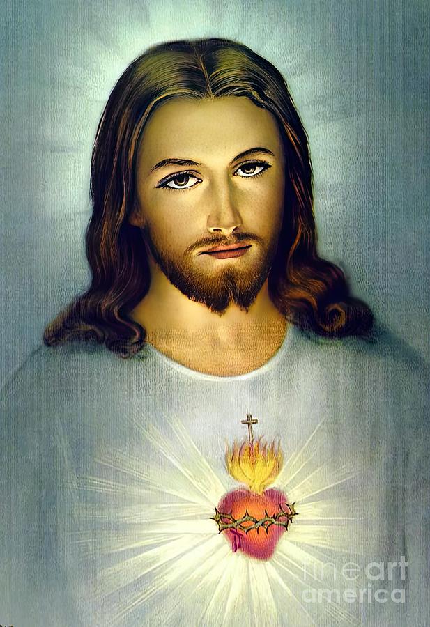 Jesus Sacred Heart Divine Mercy Christian Roman Painting by Jake ...