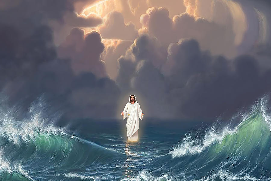 Jesus Sea Canvas Poster Digital Art by Julien | Fine Art America