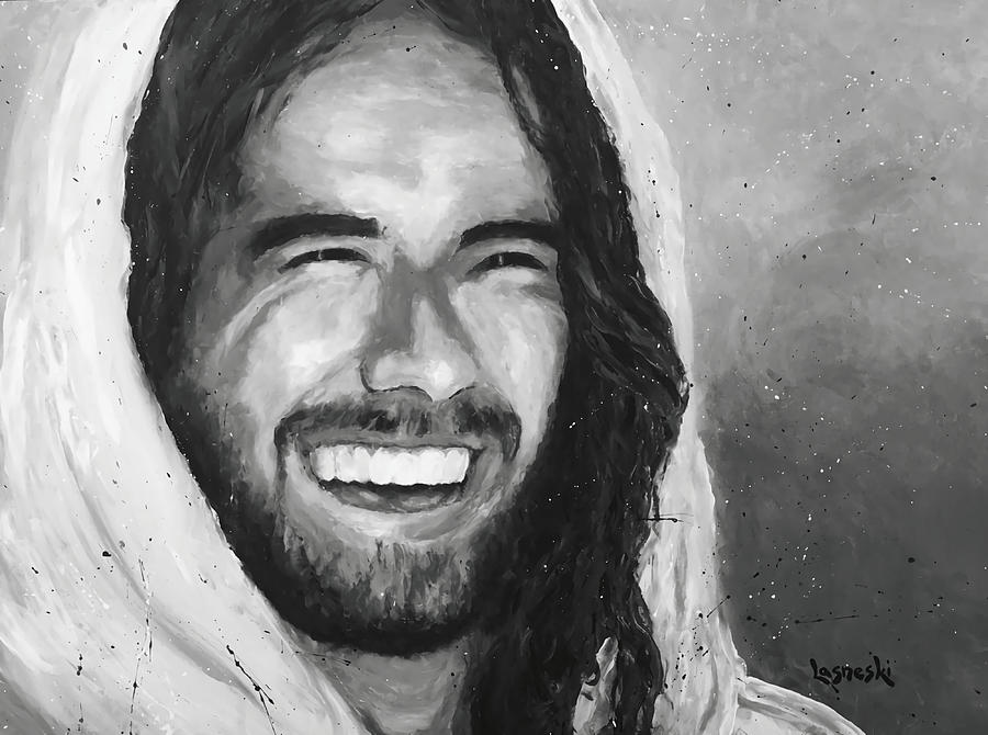 Jesus Smiling 2 Canvas Print Painting by Olivia Moore - Fine Art America