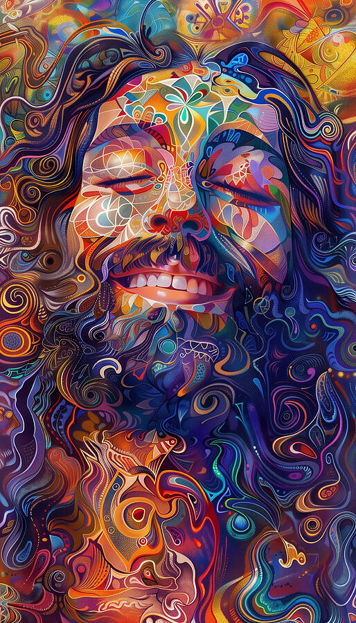 Jesus Smiling Psychedelic Digital Art by Kingai - Fine Art America