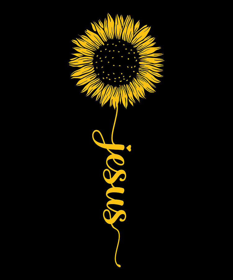 Jesus sunflower christianity design Jesus Quote Digital Art by Norman W ...