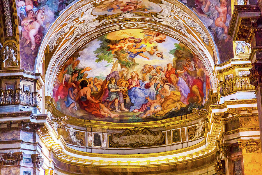 Jesus Teaching Fresco Santa Maria Maddalena Church Rome Italy ...