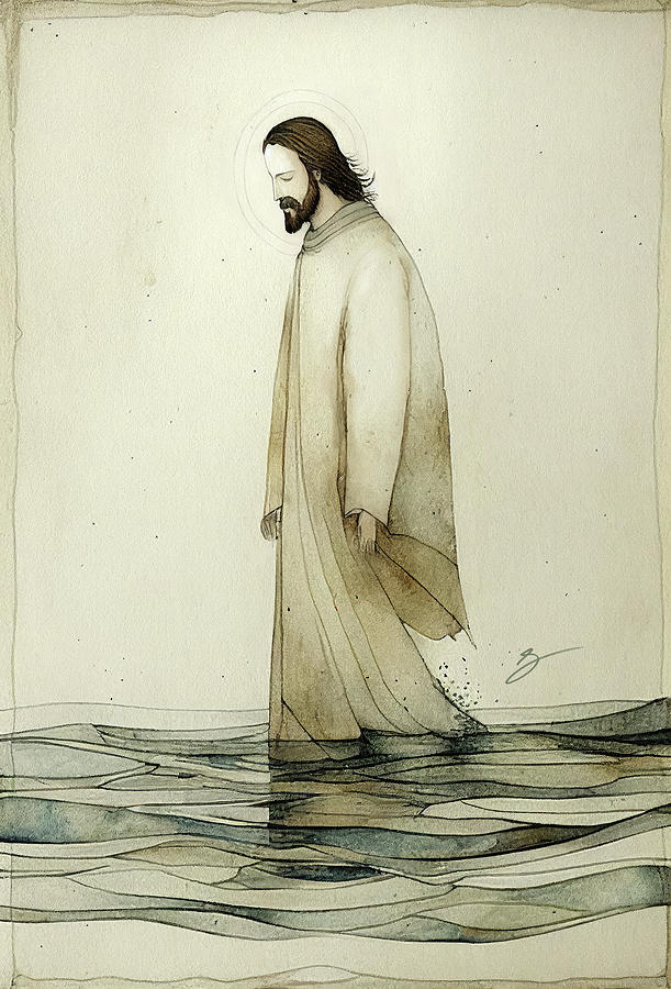 Jesus Walking on the Sea Painting by Greg Collins