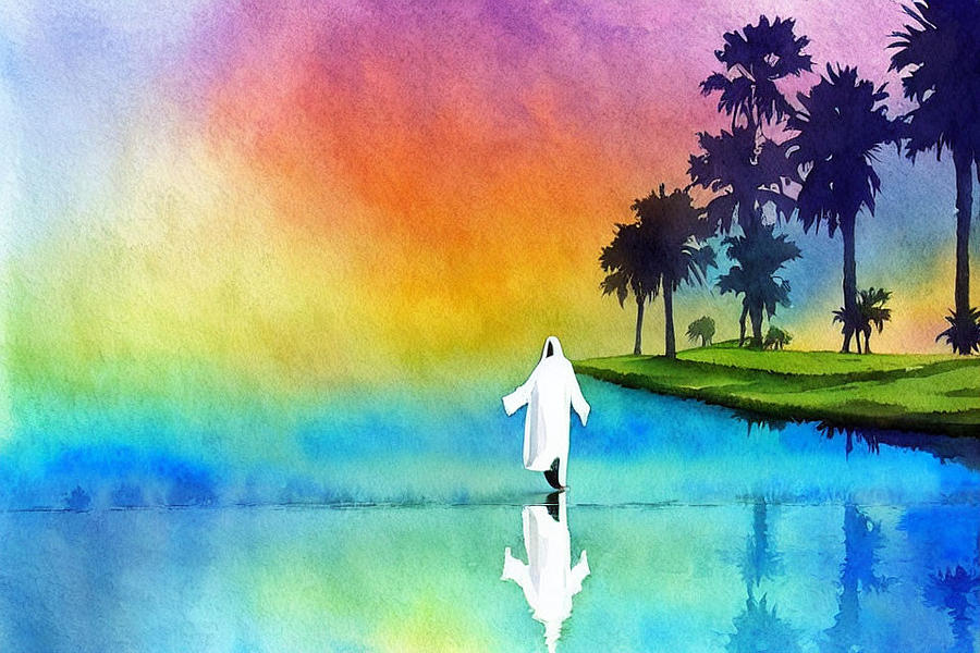 Jesus Walking on Water Digital Art by Bob Smerecki - Fine Art America