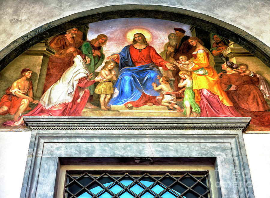 Jesus with Children at the Ospedale degli Innocenti in Florence Italy Photograph by John Rizzuto