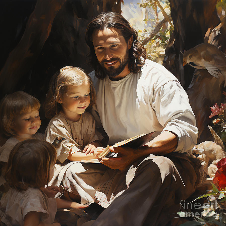 Jesus with Children Digital Art by Lori Stewart - Fine Art America