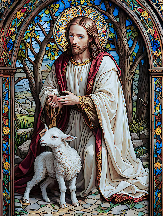 Jesus With Lamb 3 Digital Art by Patricia Betts - Fine Art America