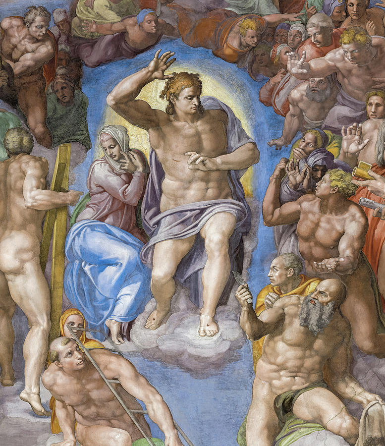 jesus-s-second-coming-the-last-judgment-painting-by-michelangelo