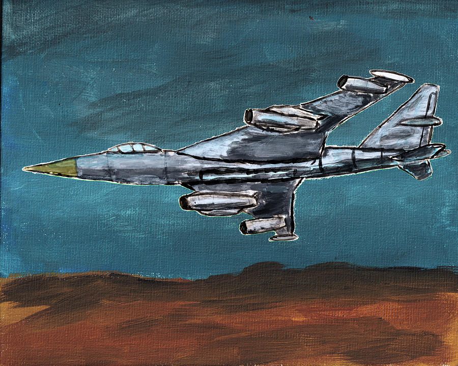 Jet Bomber over the Desert Painting by Christopher Reed