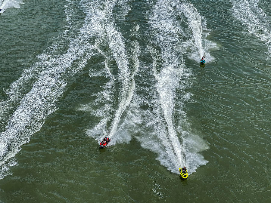 Jet Ski Wakes Photograph by Cate Franklyn