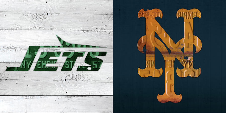 Jets Islanders Knicks and Mets New York Sports License Plate Art Fleece  Blanket