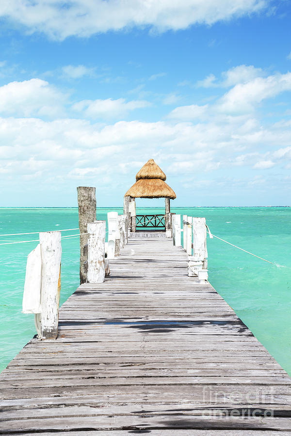 Jetty on the caribbean sea, Cancun, Mexico Photograph by Matteo Colombo