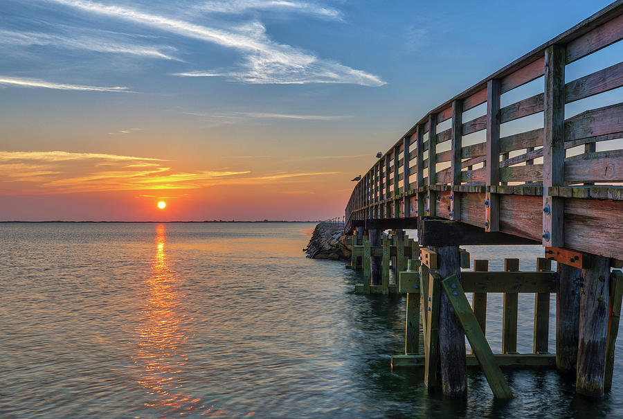 Jetty Wood Bridge at the Plymouth Harbor Photograph by Juergen Roth