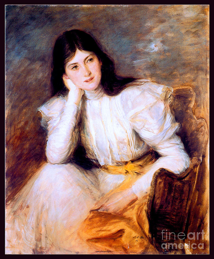Jeune Fille Reveuse  Portrait De Berthi Capel 1897 Painting by Jacques Emile Blanche