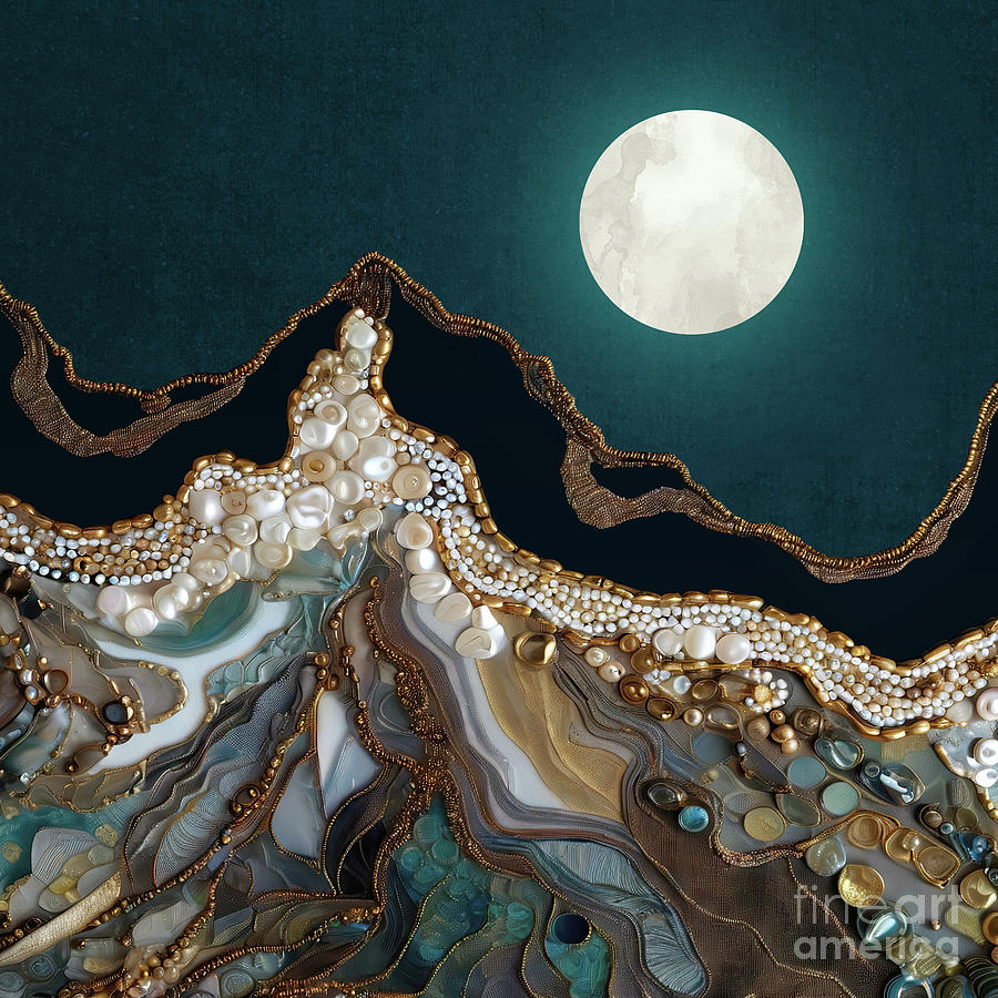 Mountain Digital Art - Jewel Mountain by Spacefrog Designs