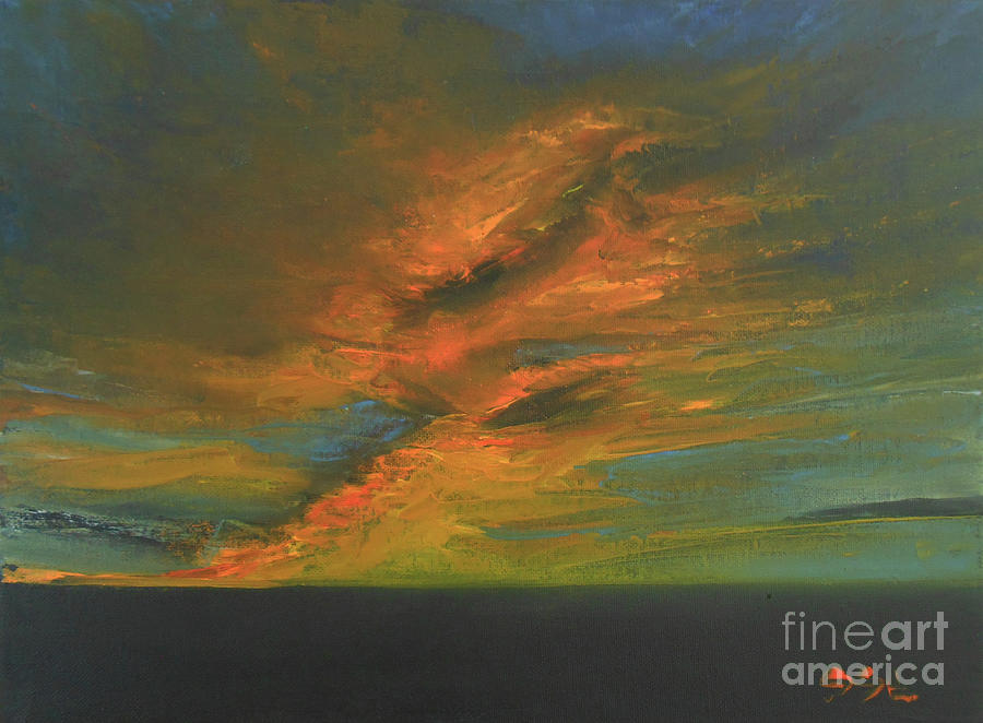 Jewel Sunset Painting by Jane See