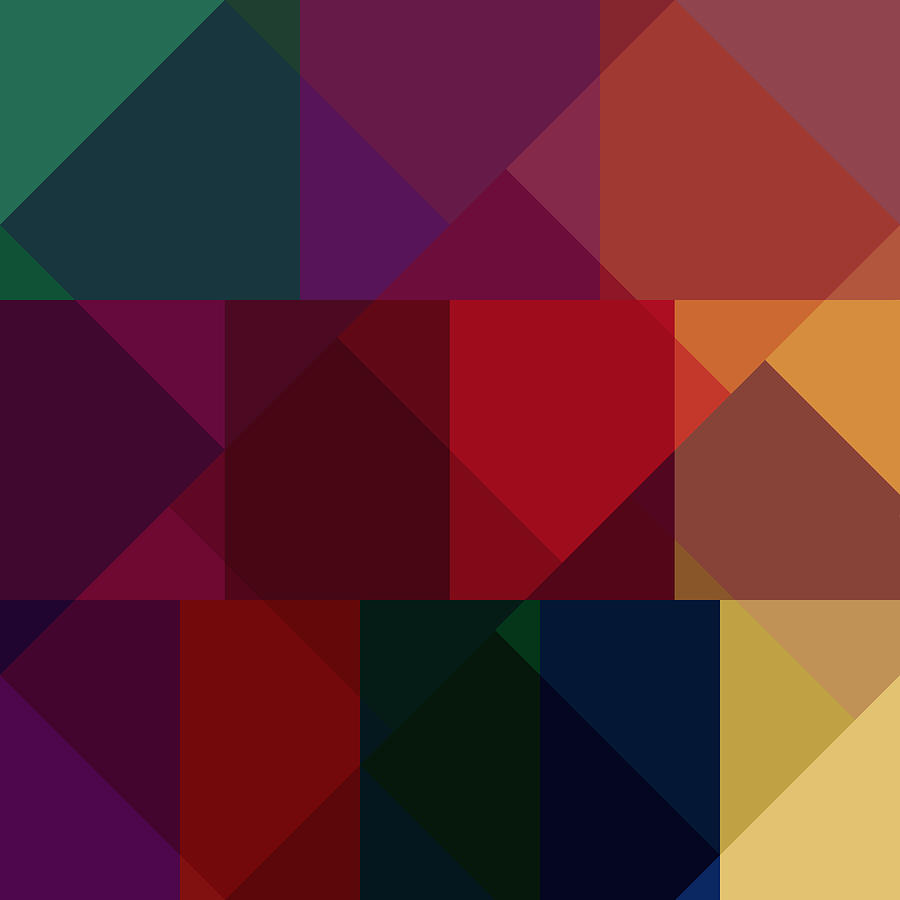Jewel tones abstract geometric III by Western Exposure