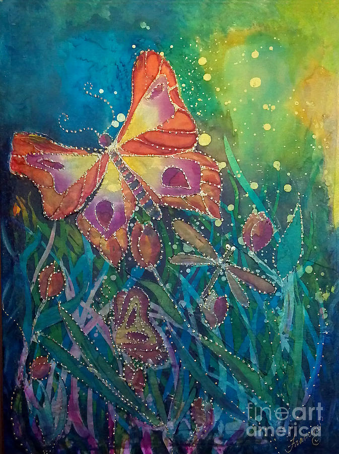 Jeweled Butterfly Fantasy Painting by Francine Dufour Jones