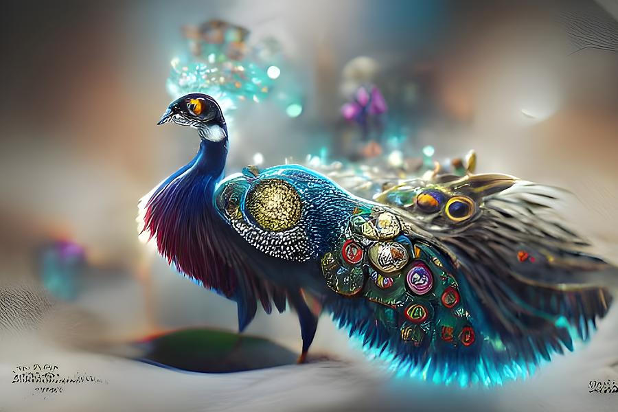 Jeweled Peacock Digital Art by Beverly Read