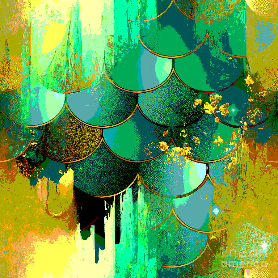 Abstract Mixed Media -  Jewels of Silver, Jewels of Gold by Beverly Guilliams